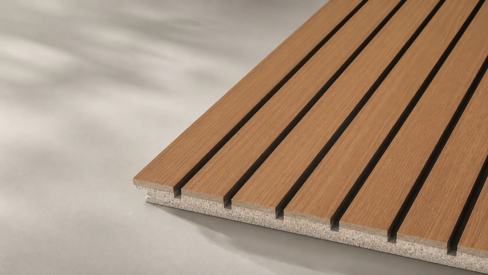 Grooved wood acoustic sound absorption panels for commercial interiors