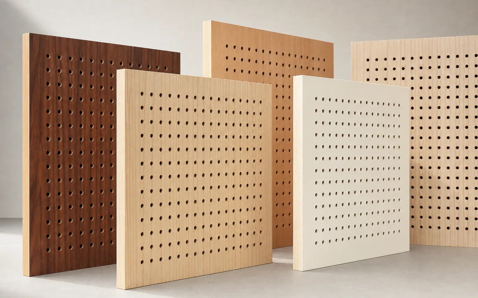 Perforated wood acoustic sound absorption panels for auditorium walls
