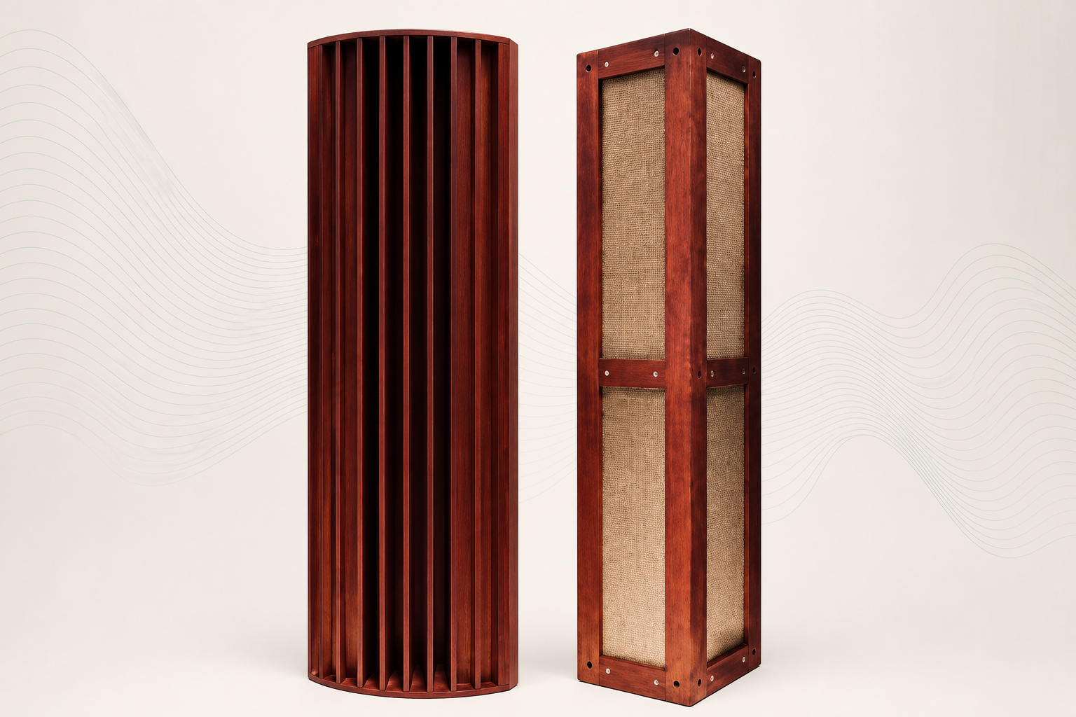 D6 solid wood acoustic diffuser with deep vertical QRD wells