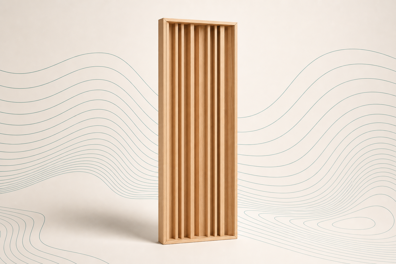 QRD-N4 solid wood acoustic diffuser with varied vertical wells