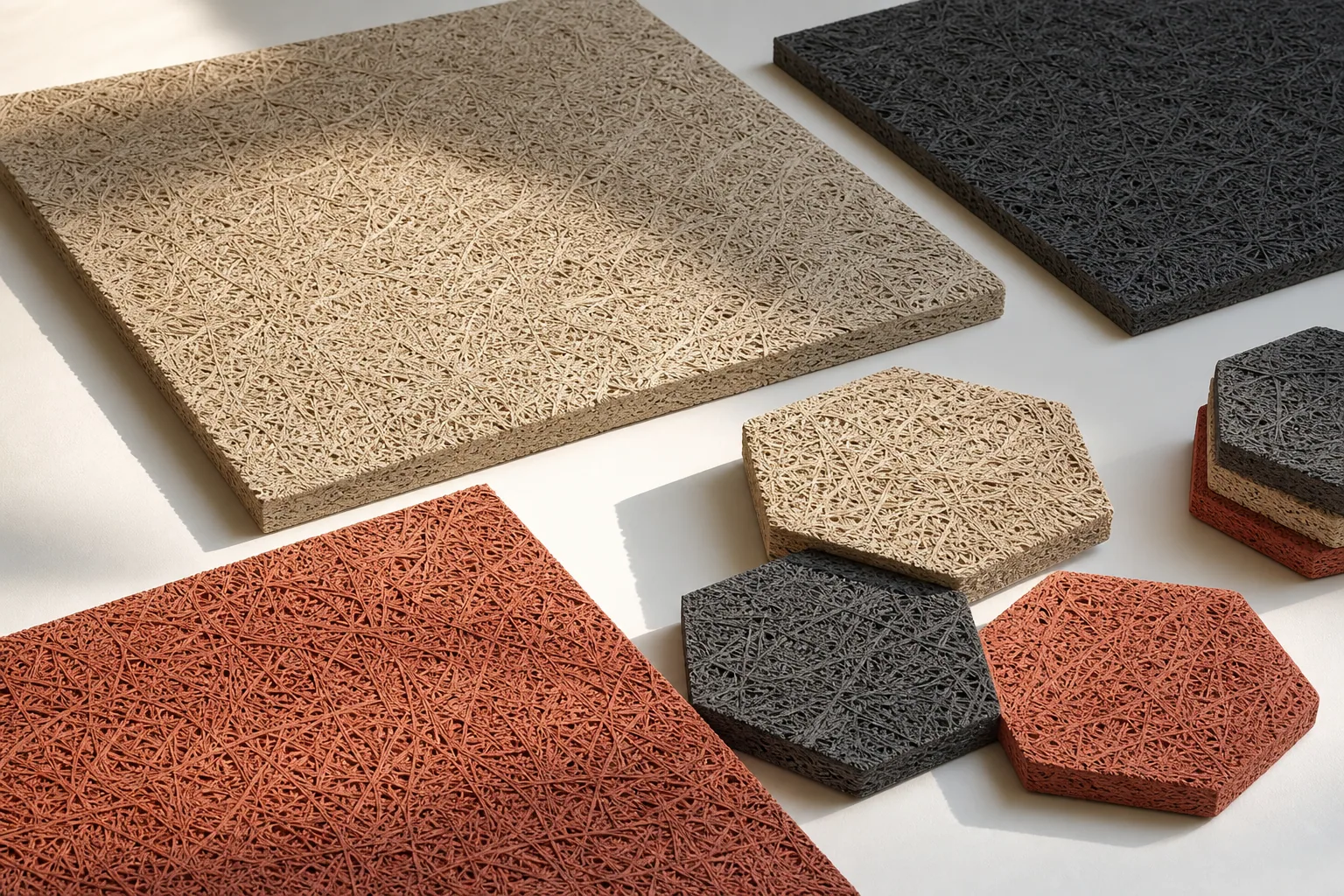 Wood wool acoustic sound absorption panels for lobby and ceiling use
