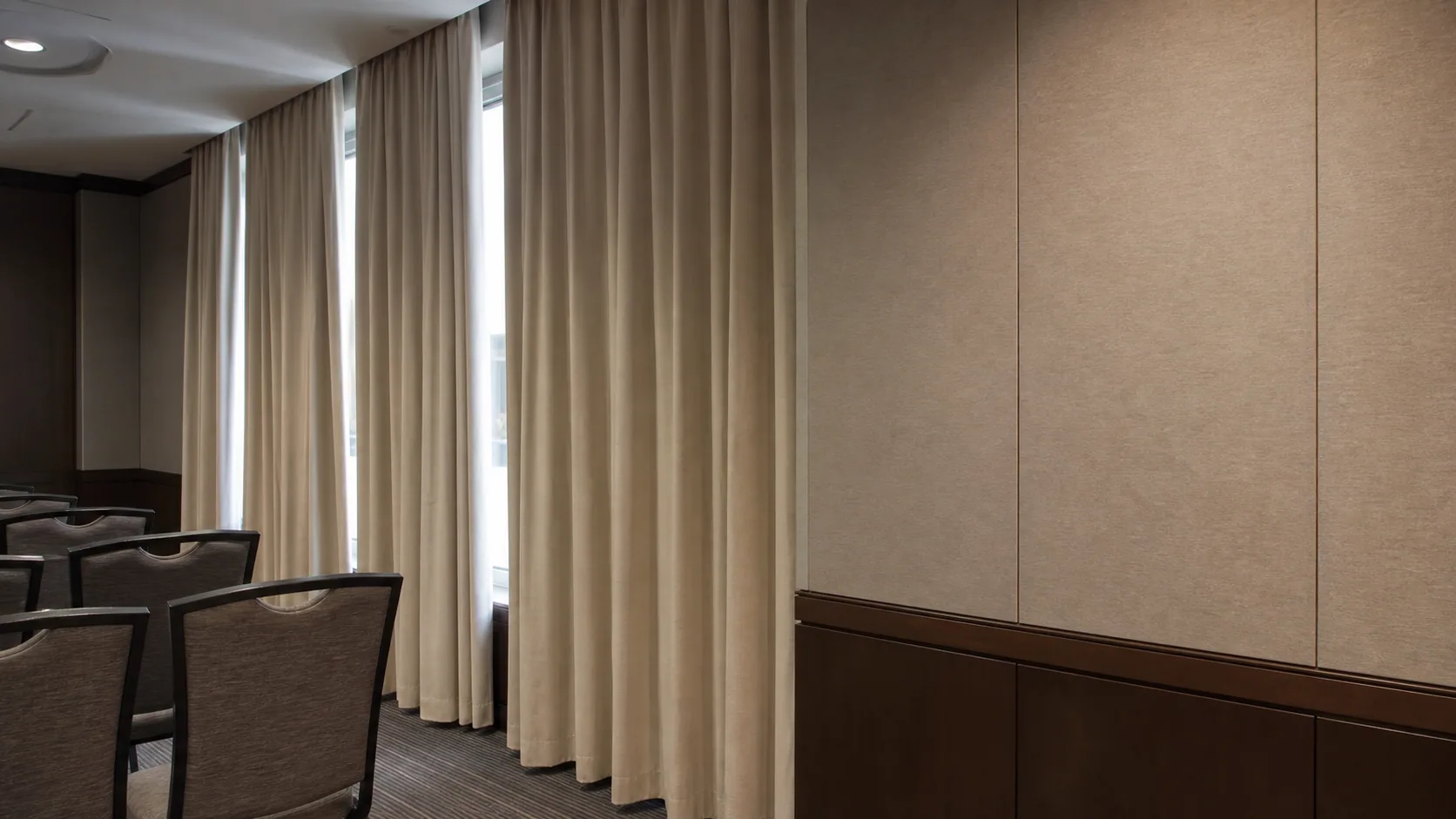 Conference Hall wall and curtain treatment