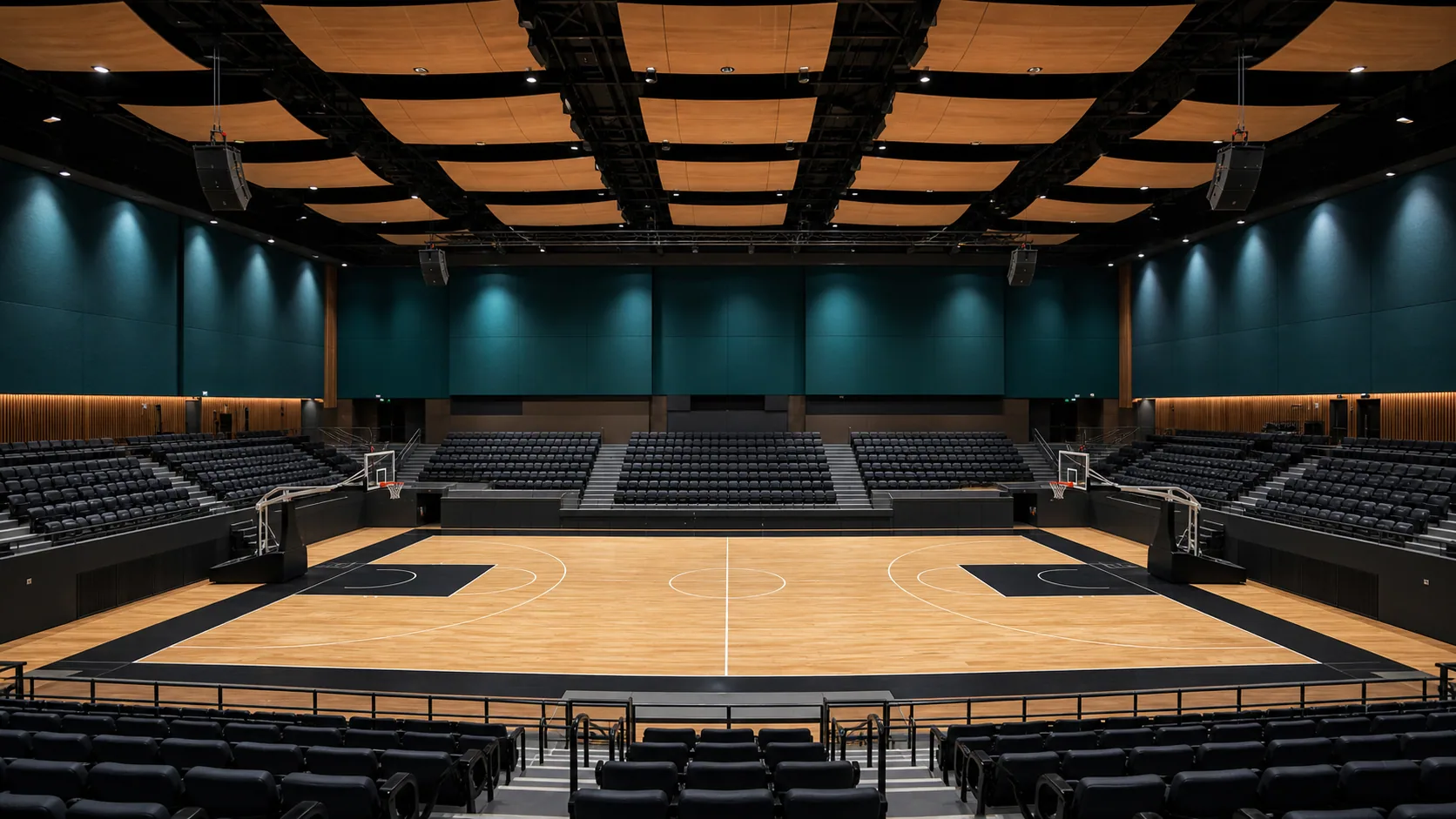 Gym Stadium spectator bowl and court
