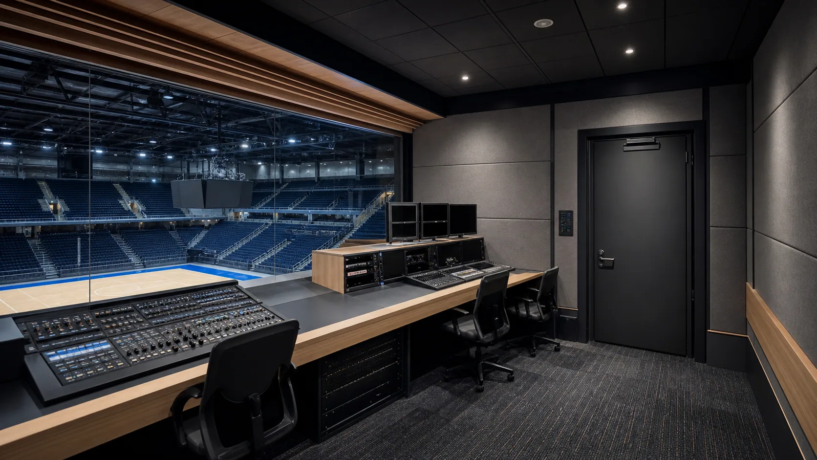 Gym Stadium commentary control room