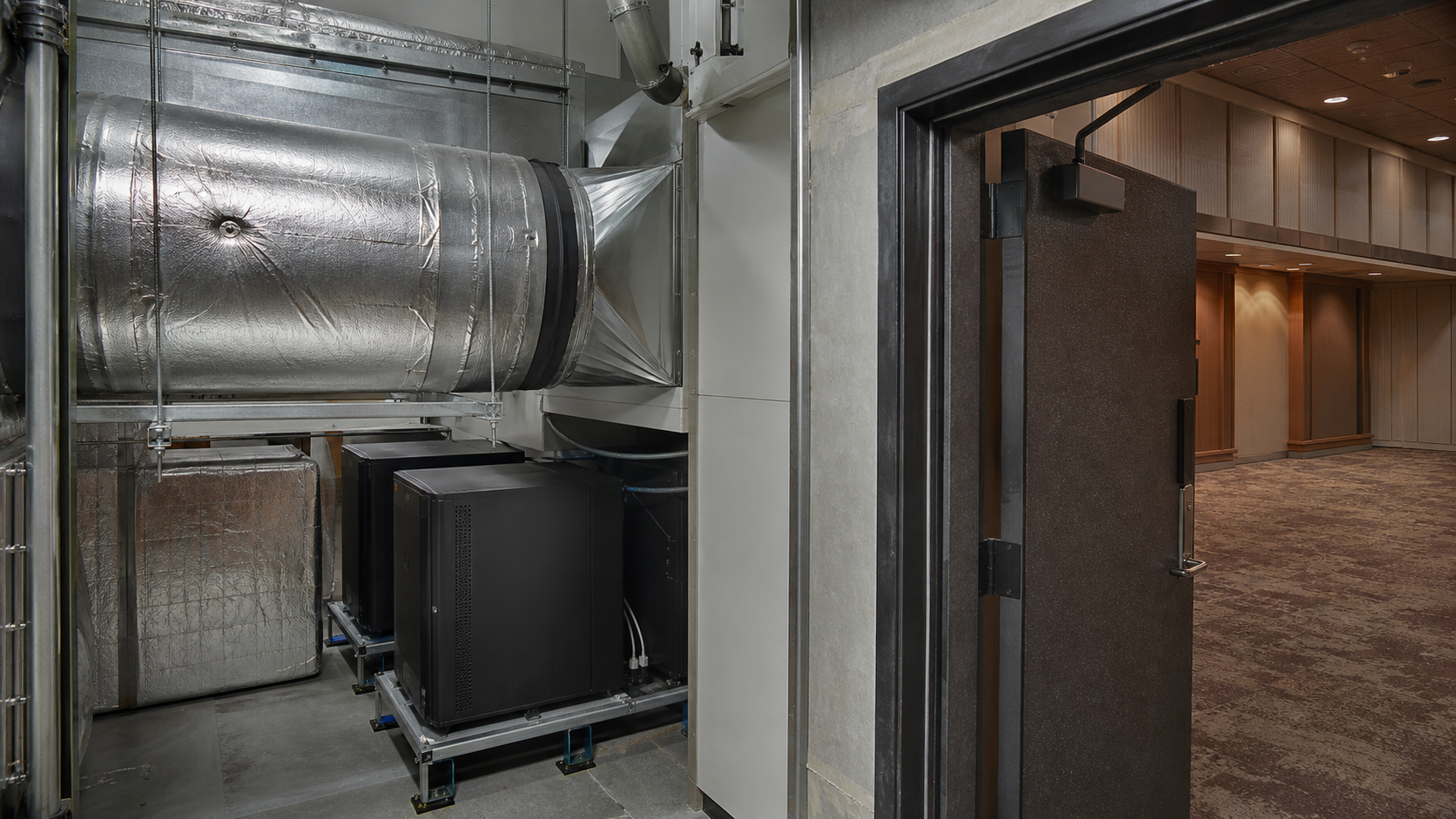 Hotel services and vibration-control detail