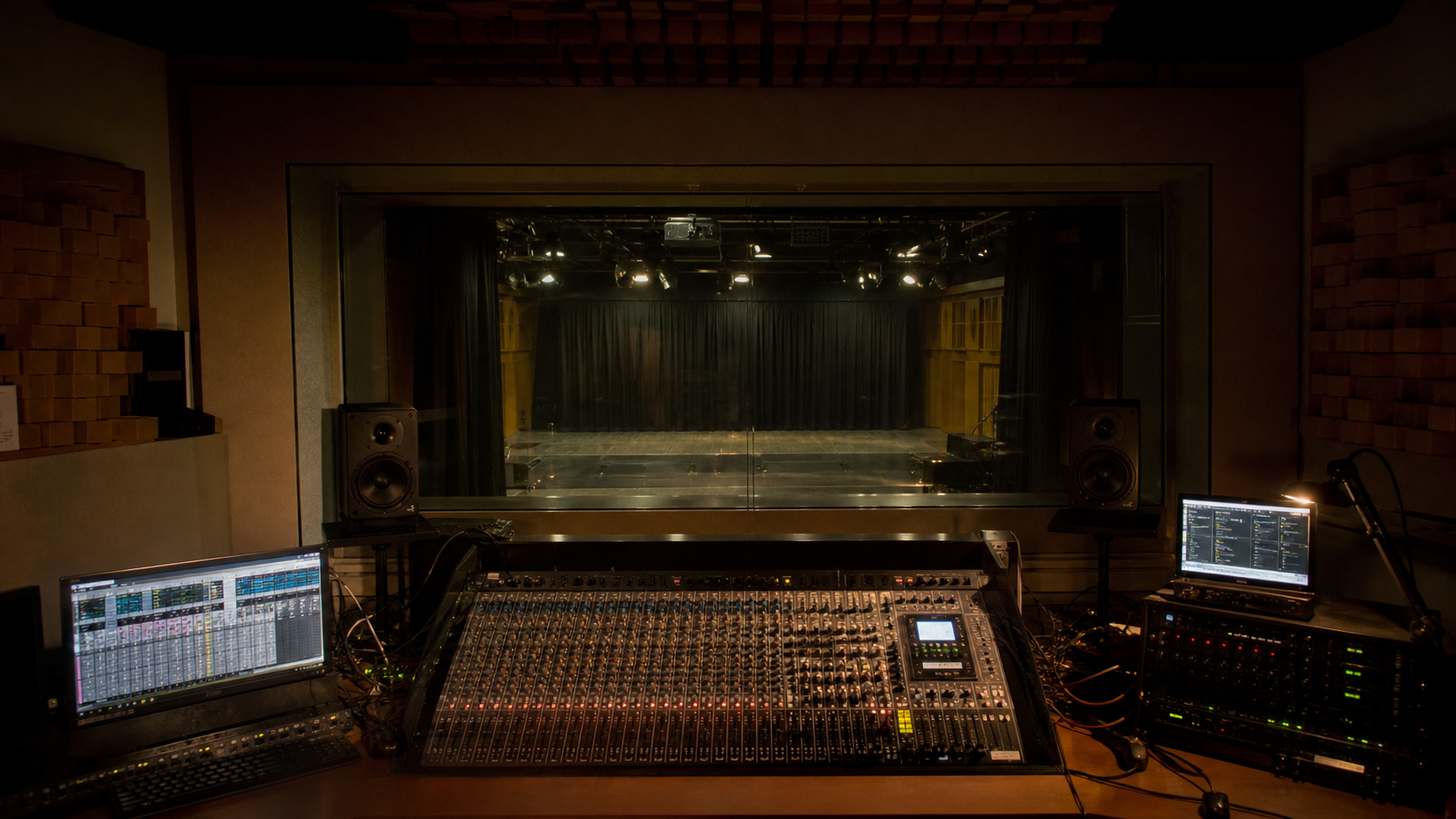 Theatre audio control room